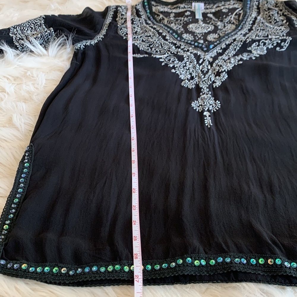 Graham Kandiah Kaftan Style Tunic Swimsuit Cover Up 100% Silk Size Small - Picture 7 of 9